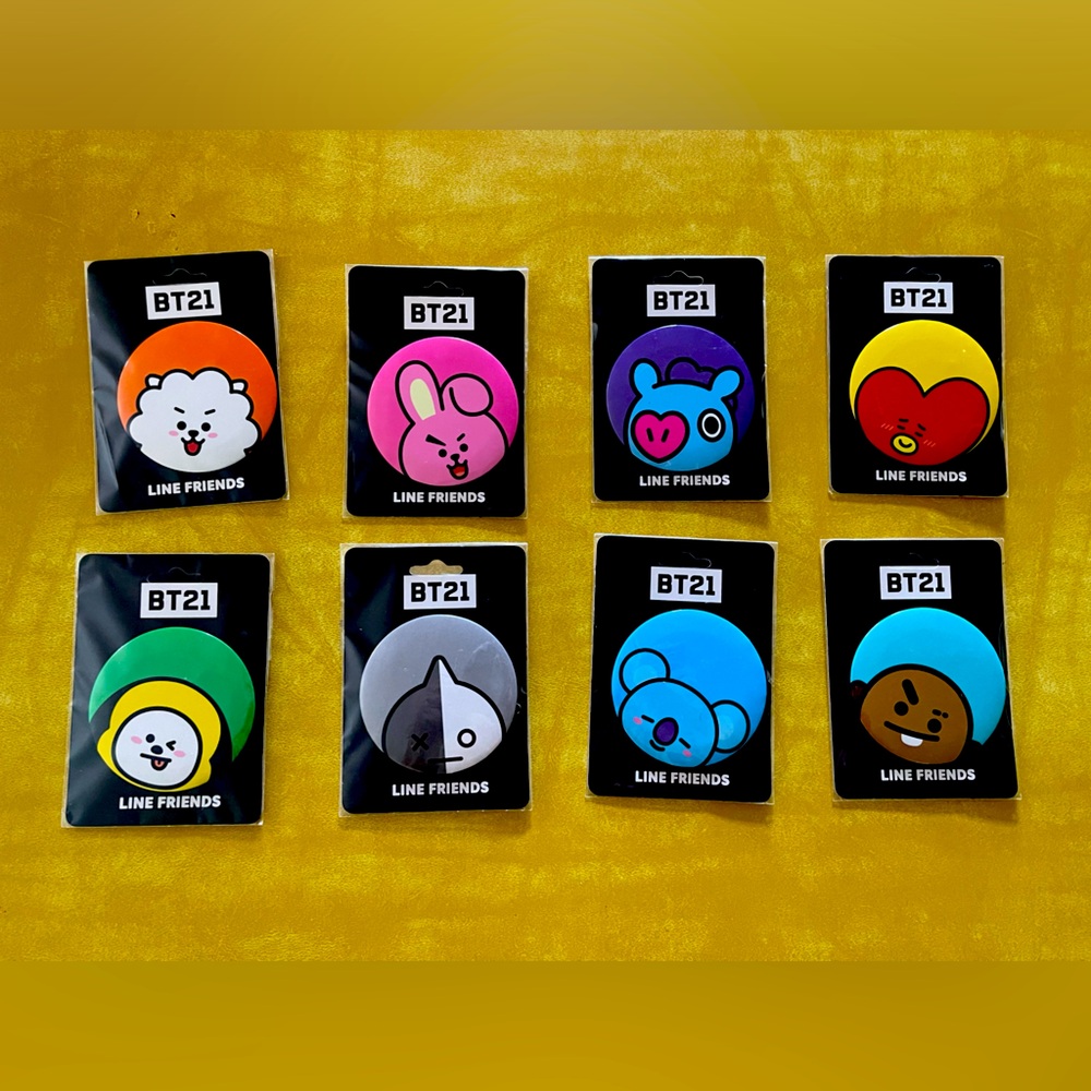 BT21 Full Set of Character Buttons/Pins